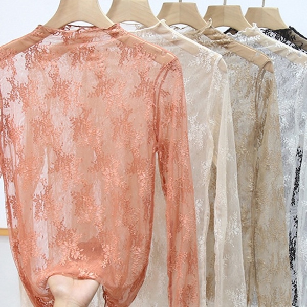 バレエ Stina see-through mellow tops L Floral Sheer Lace Trendy Top | S-XL | Jane.com